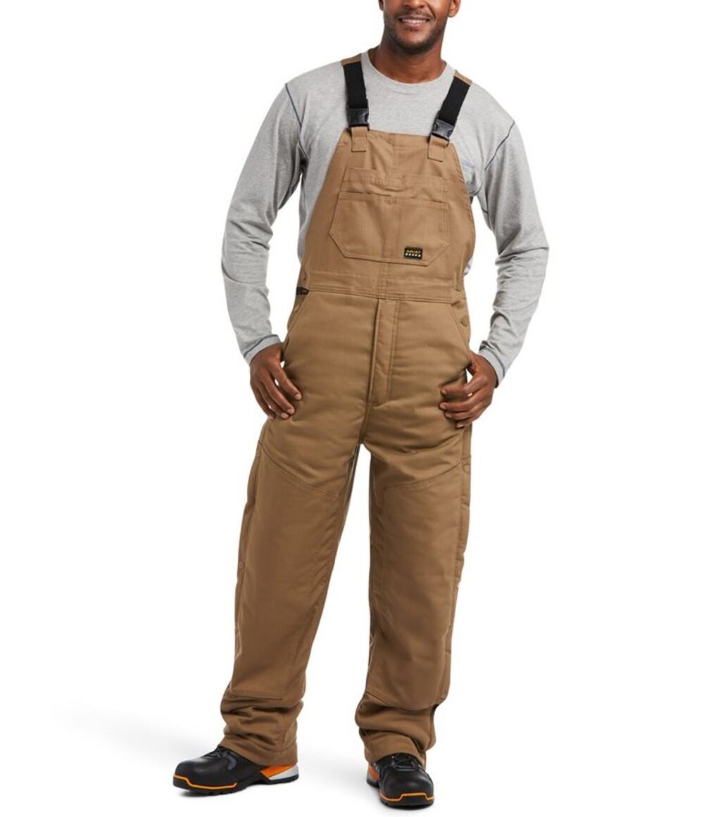 ARIAT Men's Rebar Duracanvas Insulated Bib Overalls XXL Tan Khaki NWT